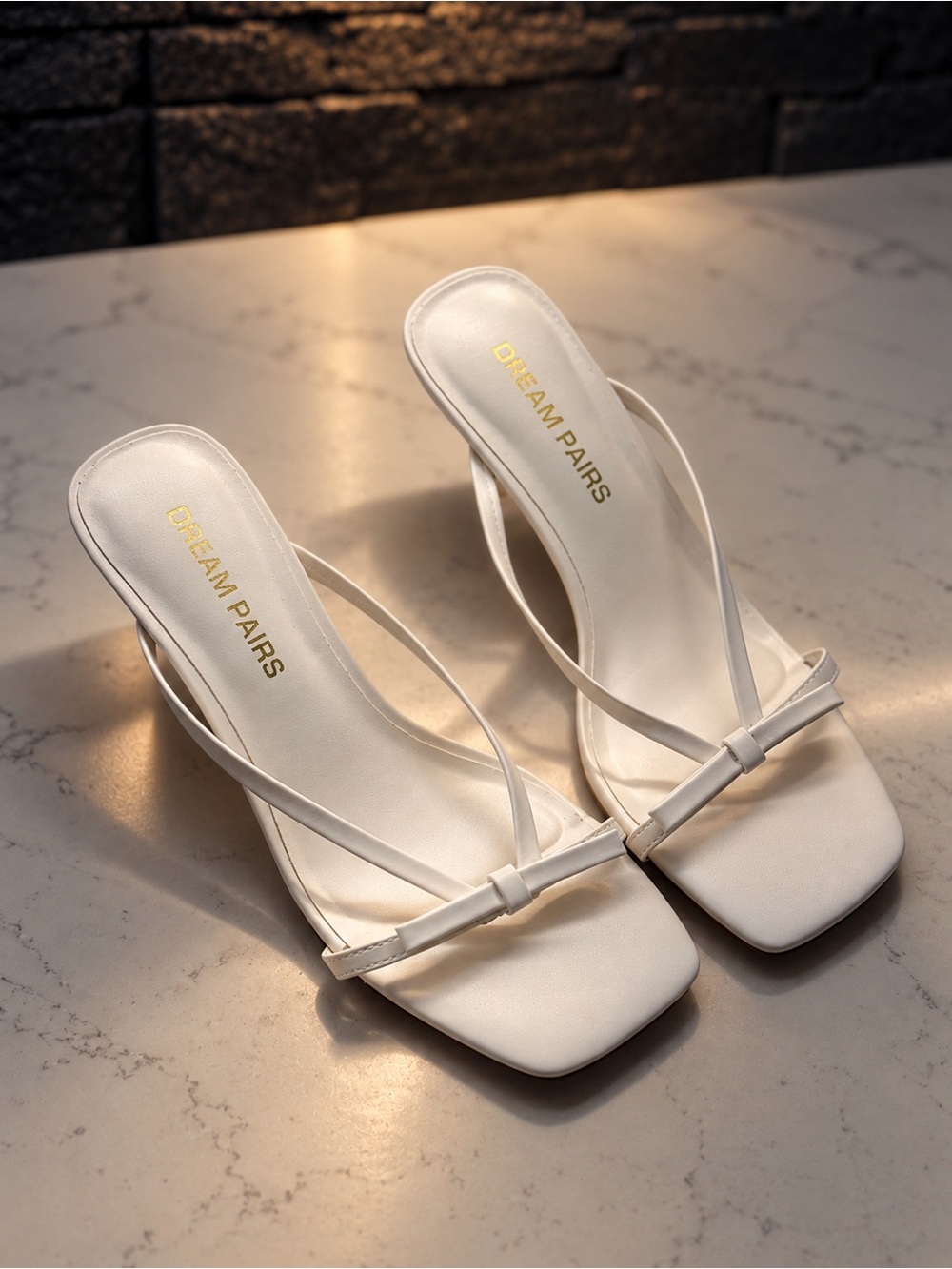 DREAM PAIRS Women's Bow Kitten Heel Sandals